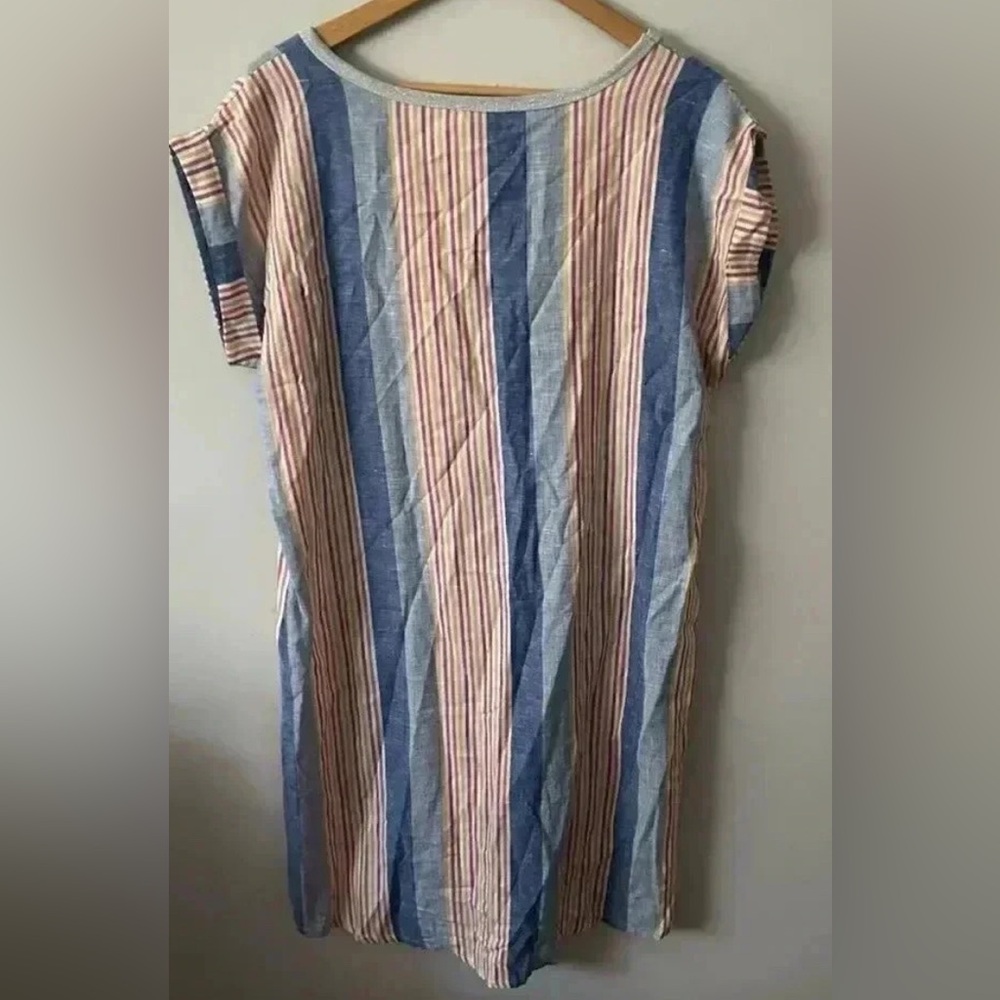 BELLAMBRIA -  Italian Linen-Blended Striped Tunic Dress